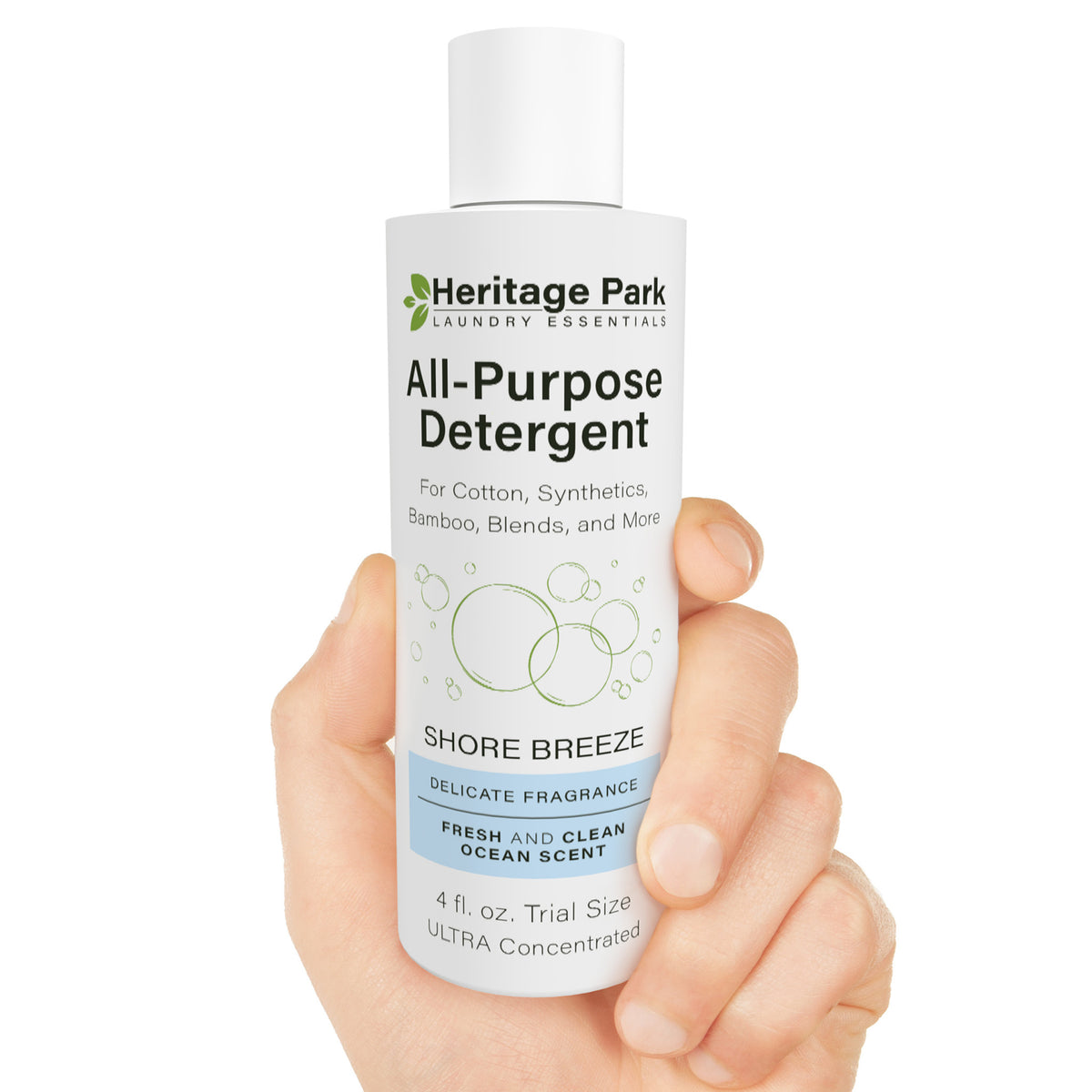 4 oz Heritage Park Shore Breeze All Purpose Laundry Detergent bottle