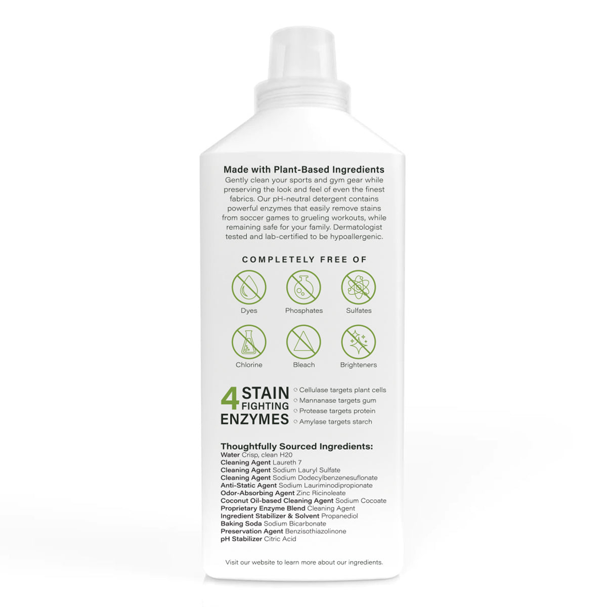 Back of the Heritage Park Activewear Laundry Detergent bottle