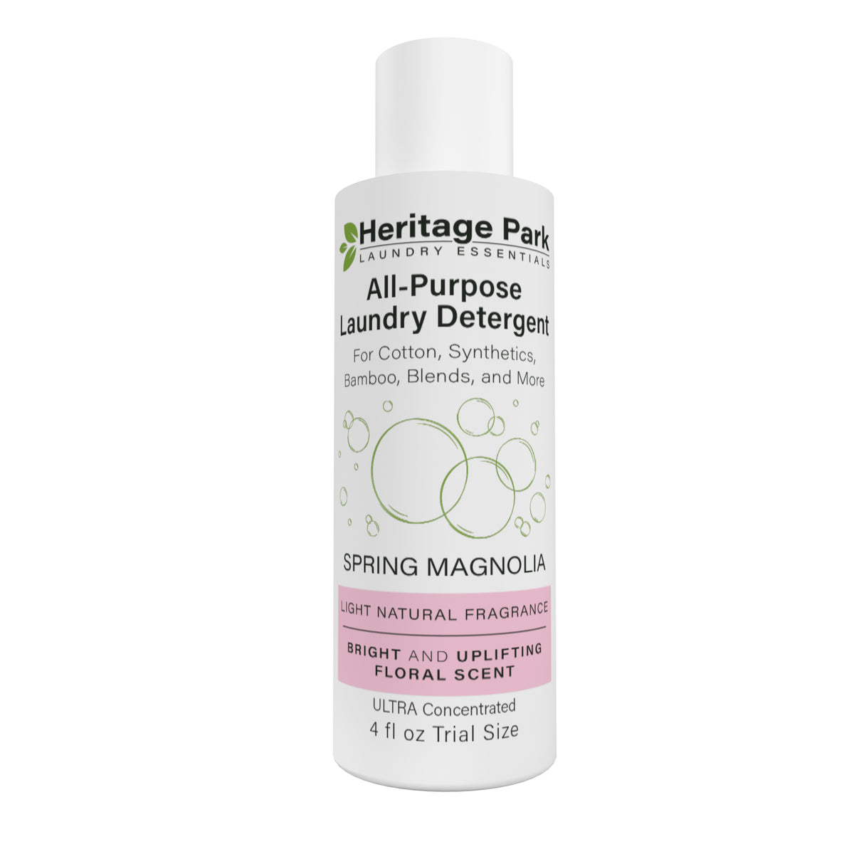 4 oz Heritage Park Spring Magnolia All Purpose Laundry Detergent bottle