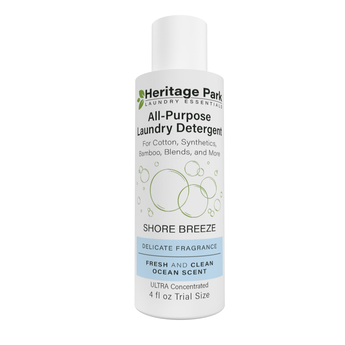 4 oz Heritage Park Shore Breeze All Purpose Laundry Detergent bottle