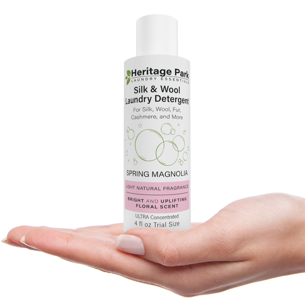 4 oz Heritage Park Spring Magnolia Silk & Wool Laundry Detergent bottle