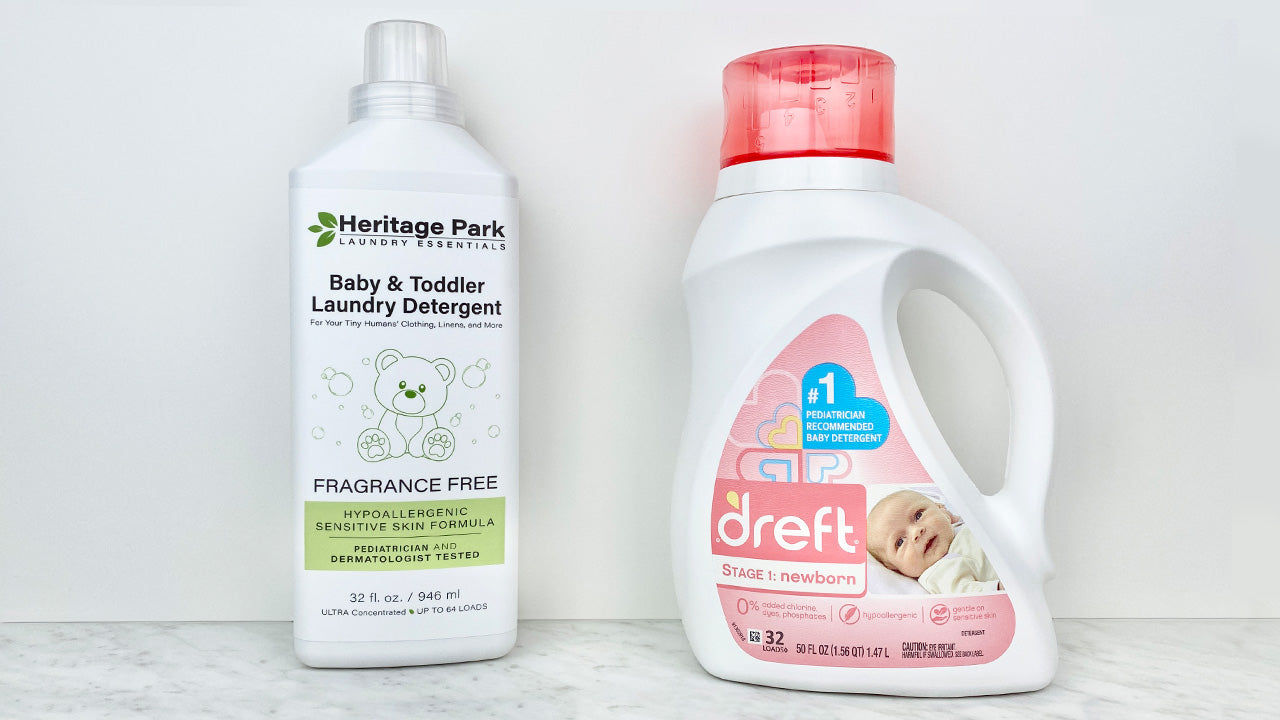 Comparing Baby and Toddler Laundry Detergents: Heritage Park Baby vs. Dreft