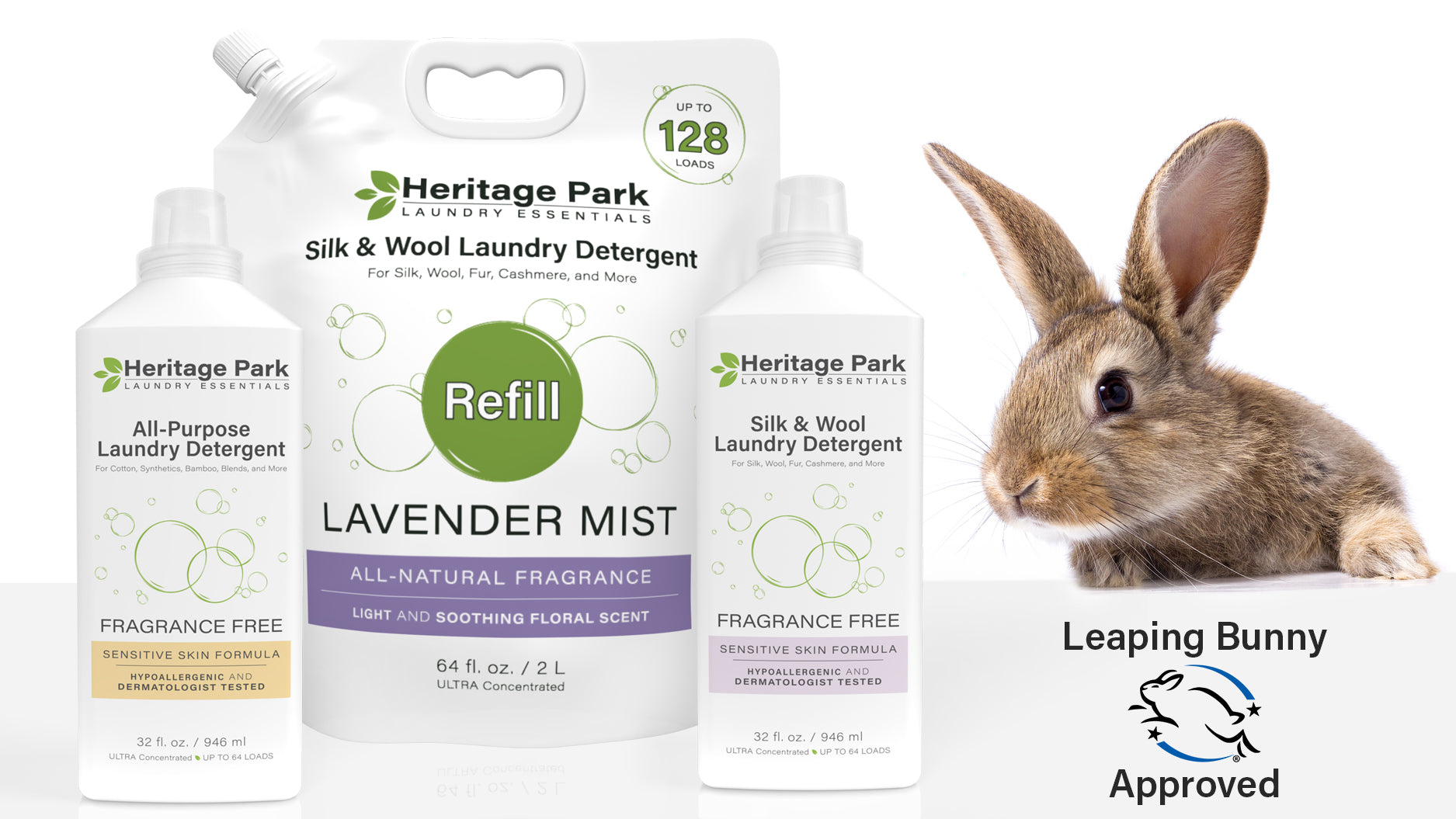 Heritage Park is Leaping Bunny Approved Cruelty-Free Laundry Detergent