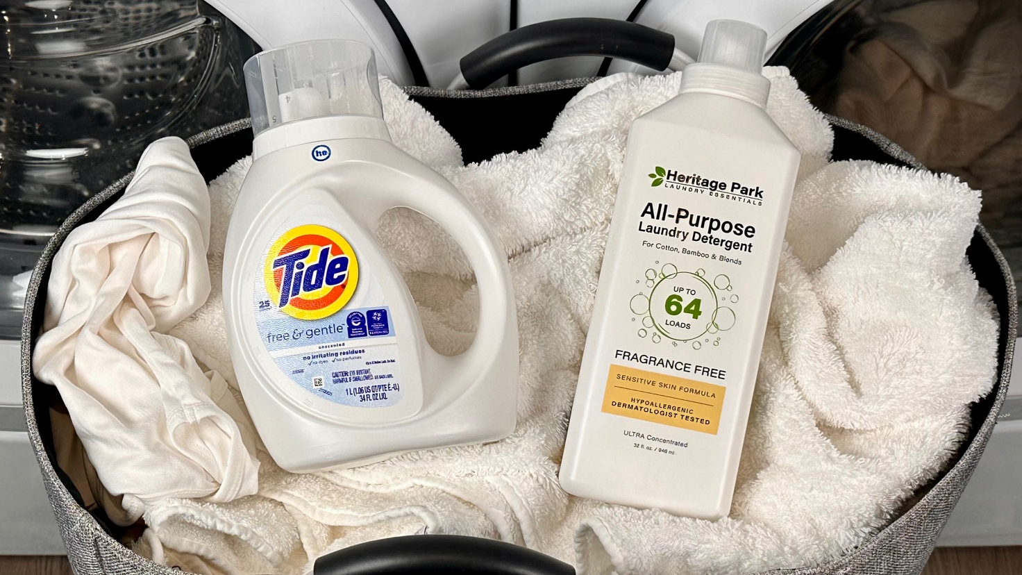 Comparing Detergents for Sensitive Skin: Tide Free & Gentle and Heritage Park Fragrance-Free