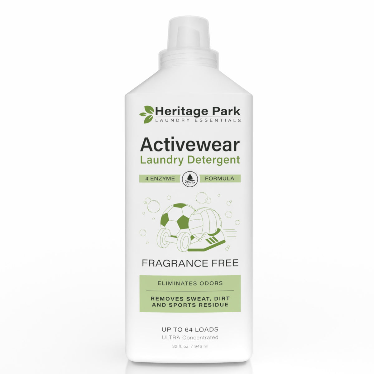 32 oz bottle of the Heritage Park Activewear Laundry Detergent