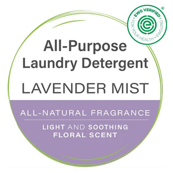 All Purpose Lavender Mist Label in Green Bubble with EWG Verification Tag