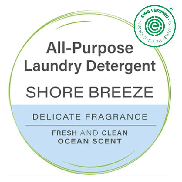 All Purpose Shore Breeze Label in Green Bubble with EWG Verification Tag