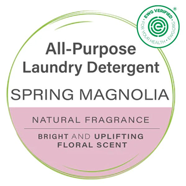 All Purpose Spring Magnolia Label in Green Bubble with EWG Verification Tag
