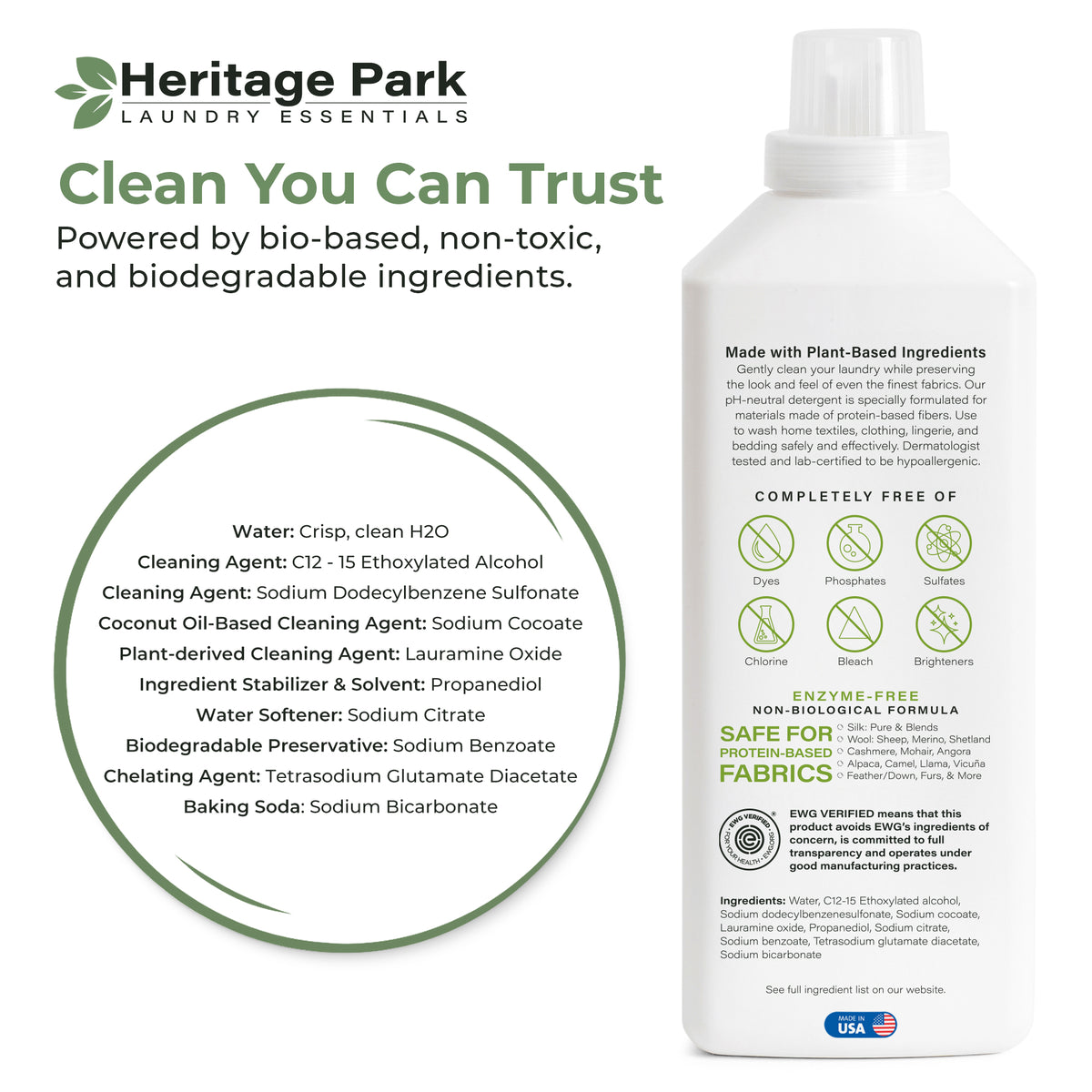 Heritage Park Silk & Wool Laundry Detergent - Fragrance Free