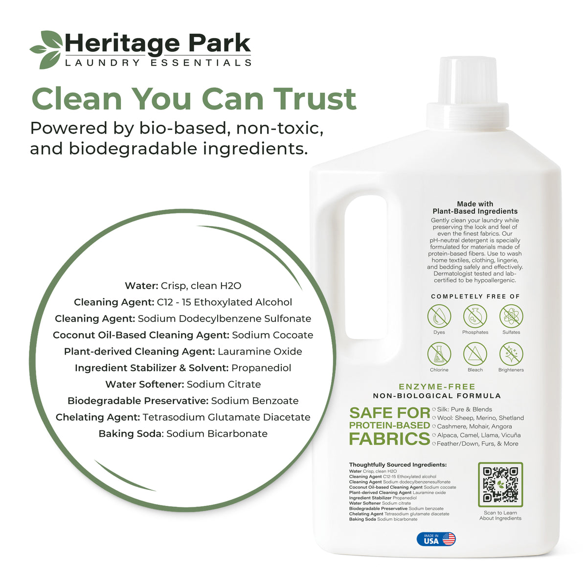 Heritage Park Silk & Wool Laundry Detergent - Fragrance Free