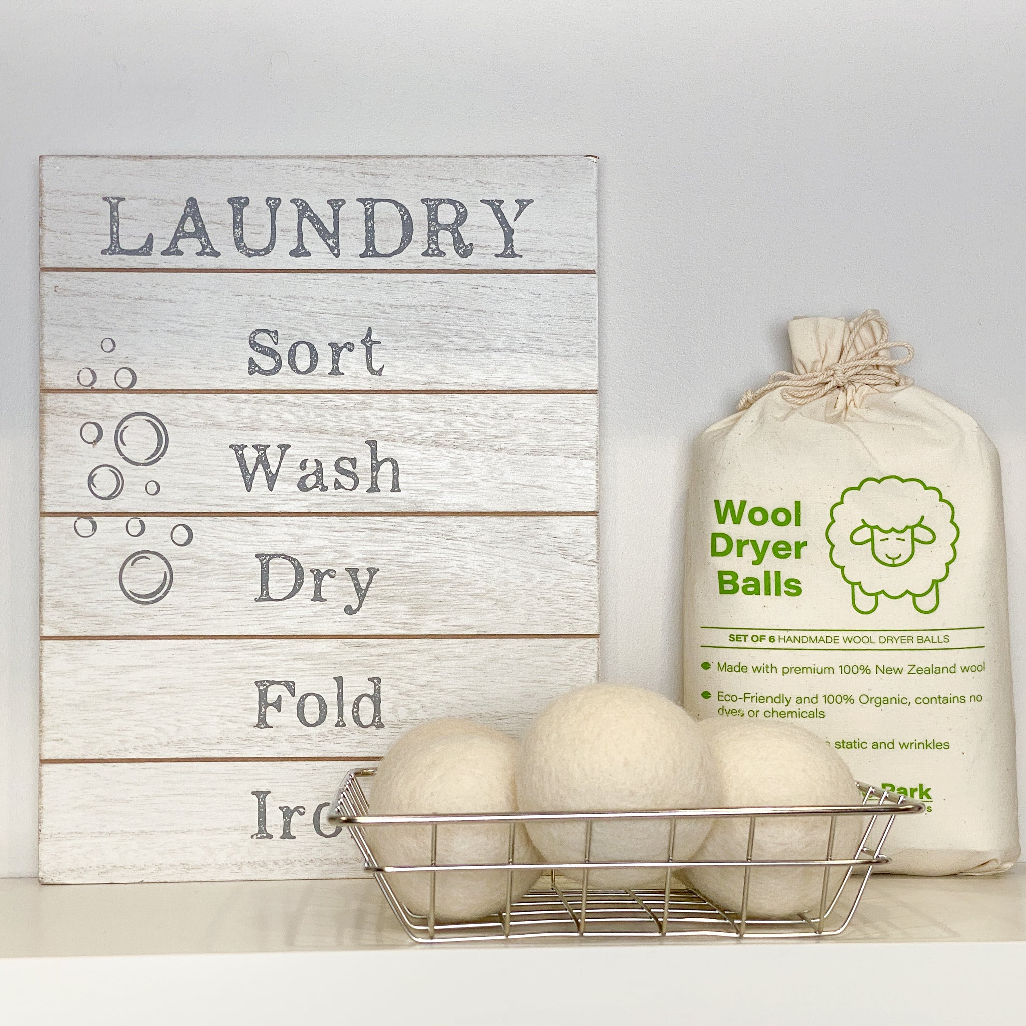 Wool Dryer Balls Set  Natural Laundry Set - The Refill Shoppe